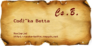 Csóka Betta névjegykártya